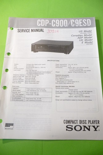 Manuel service pour - service, sony