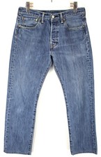 Levi's 501 Hommes Jeans W31 L27 Droit Ajusté Décoloré Effet Bleu Bouton Fly