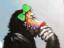 Abstrait Coloré Singe Avec