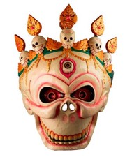 Grand Masque Citipati Tête de mort tantrique 55 cm - 2KG800 Rituel Chamane 9452
