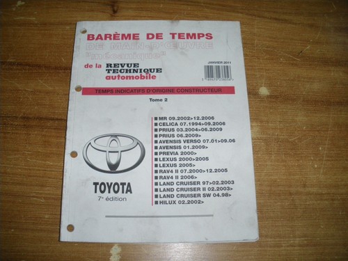 Bareme temps toyota mr - temps,
