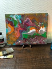 Peinture pouring 40*30 sur