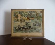Lithographie ancienne par Géo Ham SIMCA 6 CV sport au Bol d'Or -