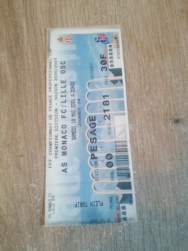 Ticket billet ancien football - billet,