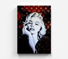 Tableau sur toile Marilyn Monroe artiste pop art graffiti peinture murale ima...