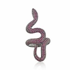 Bague Serpent Long En Rubis
