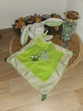 Grand Doudou Plat Losange Lapin Vert Hibou Ecureuil  Mots d'Enfants,TBE  B7