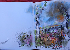 2 DESSIN ORIGINAL + ENVOI AUTOGRAPHE Hervé BAZIN Oeuvres 6/6 1986 N° 122  cv