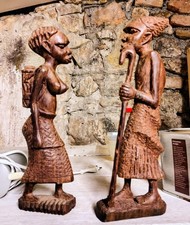 statuette Couple Africain Signees
