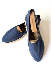 Véritable espadrille Basque vintage, taille 38, chaussures, bleu