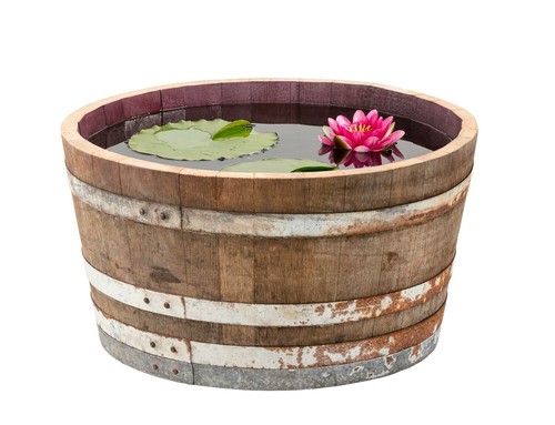 Demi tonneau bois pot à - demi-tonneau, bois,pot