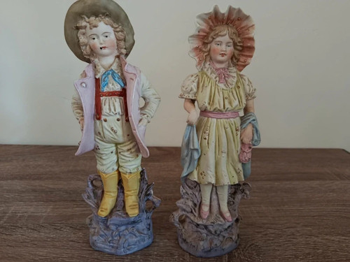 Anciennes figurines biscuit - anciennes,