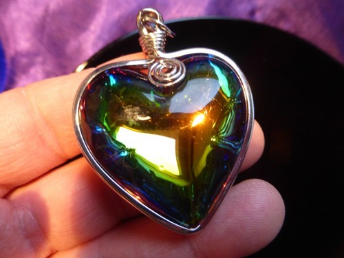 Pendentif coeur style - , cristal