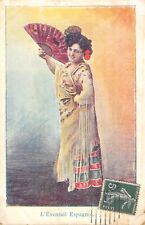 CPA FANTAISIE L'EVENTAIL ESPAGNOL