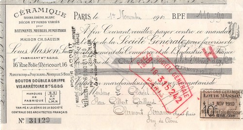 1910 ceramique louis masson - masson, a