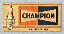 Pannoceau publicitaire Bougie CHAMPION pour vitrine 21,5x11cm