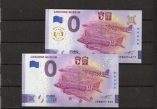 Billet touristique Euro souvenir 0 Euro Ste Mère Eglise l'avion 2 billets 2025.