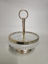 SERVITEUR COUPELLE EN VERRE AVEC DECORATION FLEURS / DORÉ / VINTAGE COLLECTION 