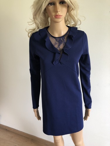 Robe bleue marine manches - à,