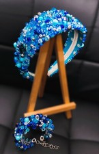 Ensemble exclusif fait main, bracelet et bandeau cheveux.Pour bal, anniversaire, mariage.