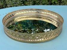 Plateau miroir vintage doré – Élégance et raffinement - style hollywood regency