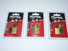 lot 3 cadenas à clé master lock 635D / 35mm / laiton / neuf / niveau sécurité 4
