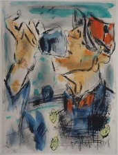 GEN PAUL : L'adjudant, Gravure originale signée