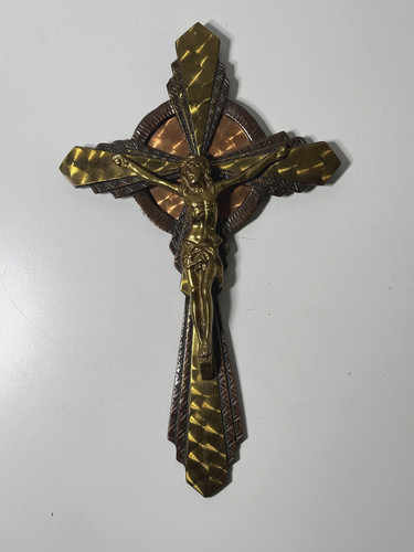 Crucifix laiton cuivre - en,