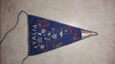  TRES ANCIEN Fanion vintage Italie  ITALY en tissus vélo scooter vespa lambretta
