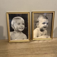Lot 2 Cadres Métal Couleur Doré Pour Photos 18 cm x 12 cm Portraits Enfants N&B