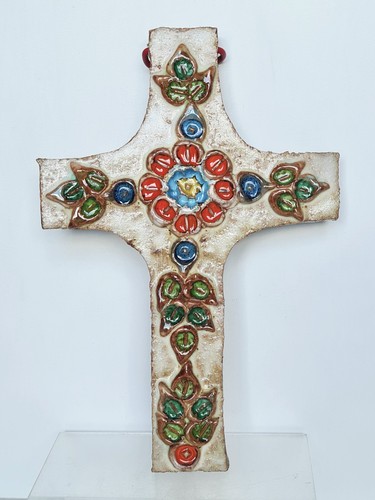 Croix céramique vintage - céramique,