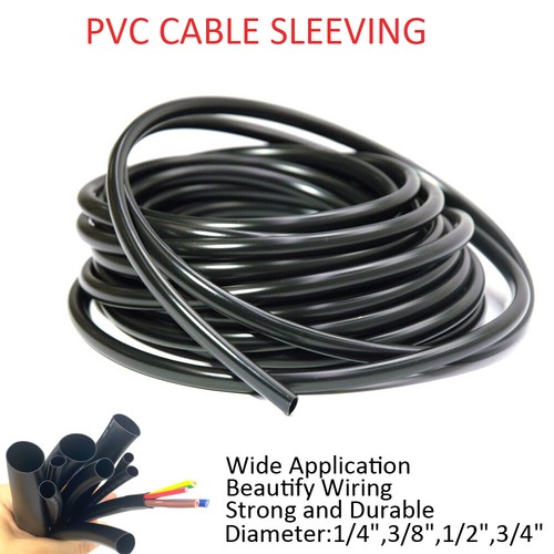 Black pvc cable sleeve tubing - pvc,