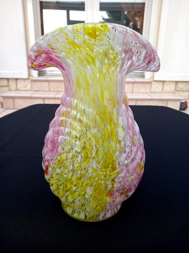 Ancien vase verre souffle - vase,