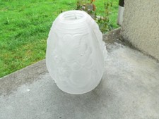 ancienne tulipe Muller Frère en verre à décor de fruit