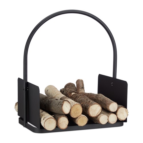 Porte bûches bois noir - de,