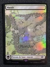 CARTE MAGIC TERRAIN RARE FOIL FULL ART MORDOR TERRITOIRE MARAIS NOIR NEUF MINT