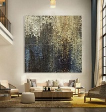 Abstrait Toile Image Bleu Gris