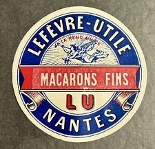 Biscuits LU / Lefèvre-Utile : Rare étiquette « Macarons Fins »