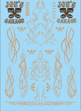 Courses de Rue Hot Rod 1 gold 2 1/18 Décalcomanies 120x80mm or decals decalcoma