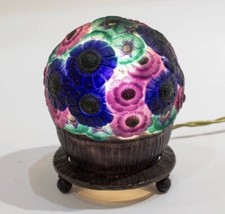 Veilleuse Panier Fleuri Pate De Verre Argy Rousseau Night Lamp