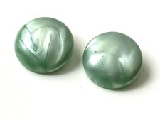 Boucle d'oreille vintage CLIPS VERT marbré ROND 2,4cm