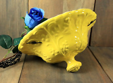 Antique French Majolica Hanging Flower Planter Jardiniere Yellow Art Nouveau
