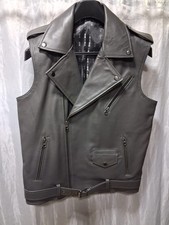 Gilet en cuir gris pour homme
