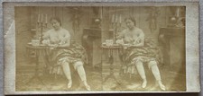 Maison close au XIXe siècle Femme Erotisme Photo Stereo c1860 Albumine Vintage 