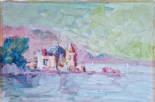 Tableau ancien huile paysage - ancien,