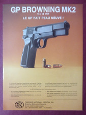 3/1986 PUB FN HERSTAL GP BROWNING MK2 PISTOLET PISTOL ORIGINAL FRENCH AD
