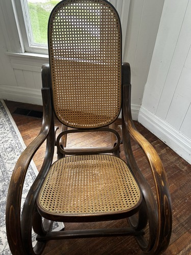Vintage woven cane rocker - vintage,