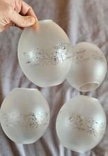 4 à 8 globes de lampe / lustre / lampe à pétrole Verre dépoli motif tête de lion