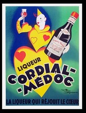 Henri LEMONNIER : Cordial Médoc, affiche ancienne originale publicitaire 1936