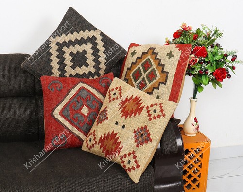 Lot kilim vintage en jute - en,
